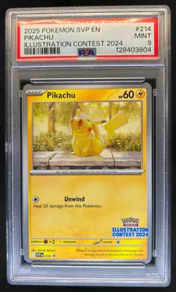 2023-25 Pokemon SV Black Star Promos Pikachu Illustration Contest #214 PSA 9 - Image 1