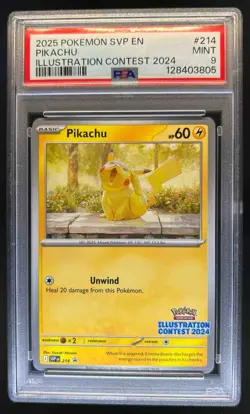 2023-25 Pokemon SV Black Star Promos Pikachu Illustration Contest #214 PSA 9 - Image 1