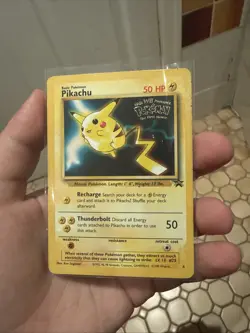 Pikachu Black Star Promo #4 1999 Kids WB The First Movie Stamped Pokemon Card - Image 1