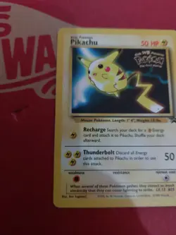 Pikachu Black Star Promo #4 1999 Kids WB The First Movie Stamped Pokemon Card - Image 3