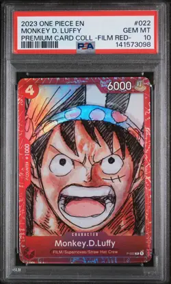 2023 One Piece Premium Card Collection Film Red Monkey D Luffy P-022 PSA 10 - Image 1
