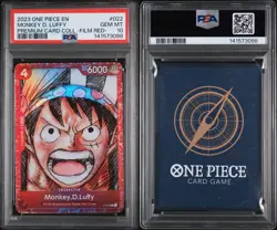 2023 One Piece Premium Card Collection Film Red Monkey D Luffy P-022 PSA 10 - Image 3
