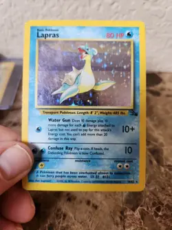 Lapras Holo 10/62 Pokemon Card Fossil Rare - Image 3