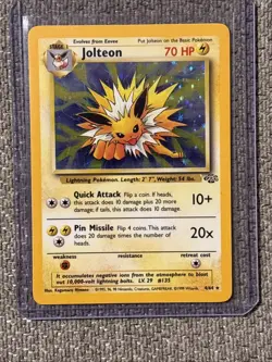 Pokemon TCG Jolteon Jungle Holo Rare Card 04/64 LP Condition - Image 1