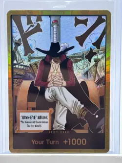 DON!! Card Gold Frame Mihawk OP14 ONE PIECE Seven Warlords of the Azure Ocean NM - Image 2