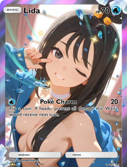 LoveangelGames-Season 4- Custom Card- Waifu Universe-Lida-Poke Charm - Image 1