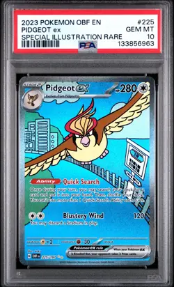2023 Pokemon Obsidian Flames Pidgeot EX Special Illustration Rare #225 PSA 10 - Image 1