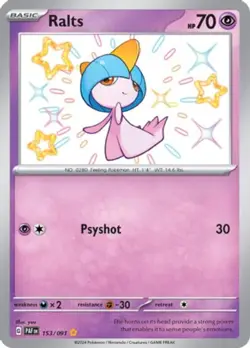 NM-Mint Ralts - 153/091 - Shiny Rare Pokemon Paldean Fates - Image 1