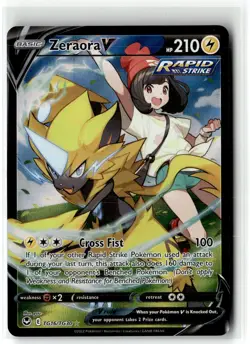 Zeraora V ⭐ TG16/TG30 Holo Rare V Silver Tempest Trainer Gallery Pokemon NM - Image 1