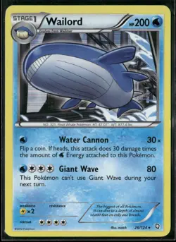 Pokemon - Wailord 26/124 Holo Dragons Exalted LP - Image 1