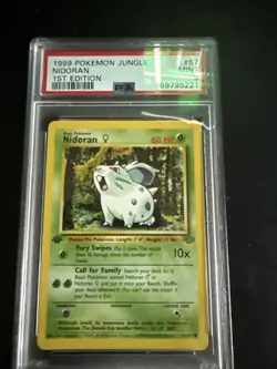 1999 POKEMON JUNGLE 1ST ED #57 NIDORAN PSA 9 - Image 1