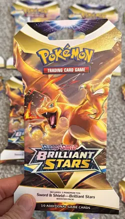 Pokemon TCG Sword And Shield Brilliant Stars Sleeved Booster Pack X1- Sealed - Image 1