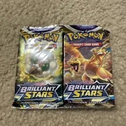 Pokemon TCG Sword and Shield: Brilliant Stars Booster Packs Sealed 2 Packs - Image 1