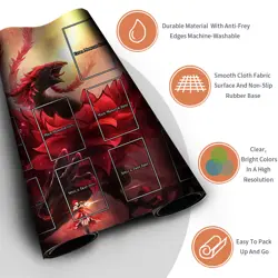 Yugioh Playmat With Card Zones Yugioh Mouse pad Playmat of Yugioh TCG - Image 3