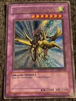 Gaia The Dragon Champion Legend Of Blue Eyes White Dragon LOB-125 Secret Rare - Image 1