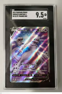 2022 Pokemon Promo Go Elite Trainer Box #SWSH229 Mewtwo V SGC 9.5 - Image 1