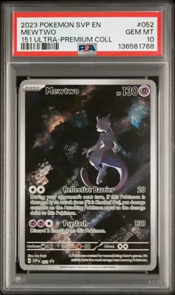 2023 POKEMON SVP EN-SV BLACK STAR PROMO 151 ULTRA-PREM COLL #052 MEWTWO PSA 10 - Image 1