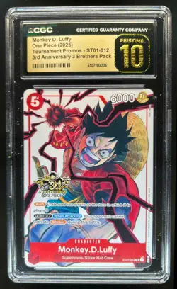 2025 One Piece Monkey.D.Luffy 3rd Anniversary #ST01-012 CGC 10 Pristine - Image 1