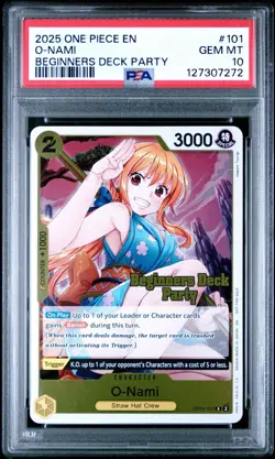 2025 One Piece O-Nami #OP06-101 Beginners Deck Party PSA 10 Gem Mint - Image 1