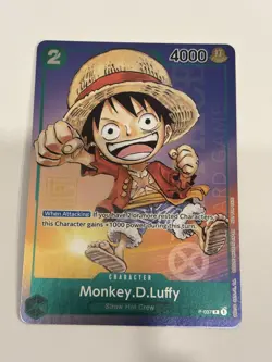 Monkey D Luffy P-037 1st Anniversary Tournament STAMP Promo Holo One Piece Card - Image 1