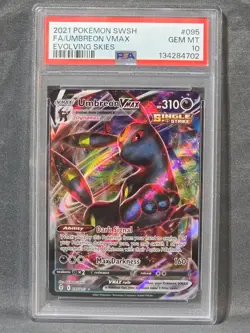 2021 Pokemon SWSH Evolving Skies Umbreon VMAX #095/203 PSA 10 - Image 1