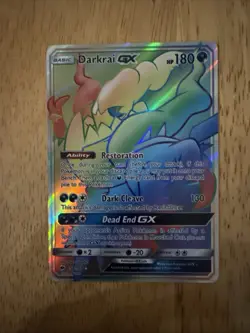 Pokemon Darkrai GX Rainbow Secret Rare Holo Card 158/147 SM Burning Shadows 2017 - Image 1