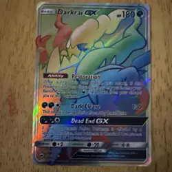 Pokemon Darkrai GX Rainbow Secret Rare Holo Card 158/147 SM Burning Shadows 2017 - Image 2