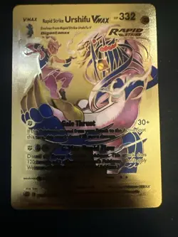 Urshifu Vmax Gold Foil Fan Art Textured Collector Pokemon Card Rapid Strike - Image 1