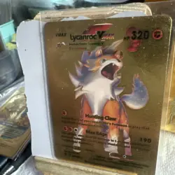 Lycanroc VMAX Gold Foil Pokemon Card Fan Art Display Card HP320 - Image 2