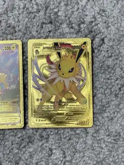Set of 2 Jolteon VMax Gold Accent+Jolteon VMax HP300 Gold Foil Fan Art Cards - Image 3