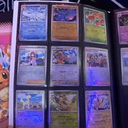 Pokemon Prismatic Evolutions TCG Binder Lot Of 2 w/ A Few Small Cards - Image 3