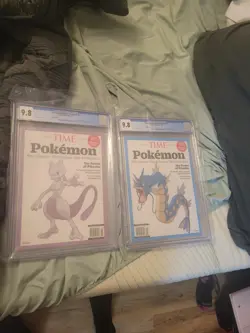 Bulk POKEMON Bundle 38 Grased Cards And 7 Magazines Read Description - Image 1