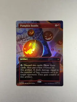 MTG NM Borderless Pumpkin Bombs Marvel's Spider-Man Magic the Gathering Card - Image 1