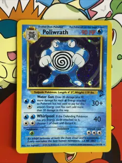 Poliwrath - 15/130 - Holo Rare Base Set 2 - Pokemon Card - MP Swirl - Image 1