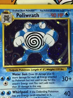 Poliwrath - 15/130 - Holo Rare Base Set 2 - Pokemon Card - MP Swirl - Image 3