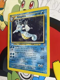 Kingdra 8/111 Unlimited - Holo Rare Pokemon Card - Neo Genesis - LP- SWIRL - Image 3