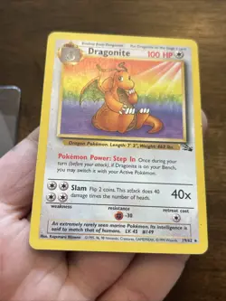Pokemon TCG Dragonite Fossil 19 Unlimited Rare Non Holo Vintage Old School Card - Image 4