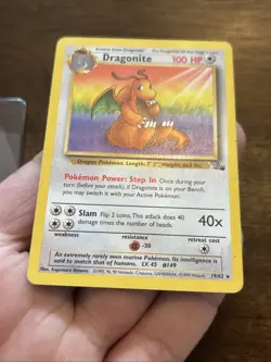 Pokemon TCG Dragonite Fossil 19 Unlimited Rare Non Holo Vintage Old School Card - Image 5