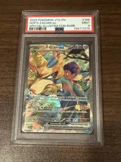 Pokemon TCG Hop's Zacian EX Holo Card 186/159 Sv09: Journey Together Psa 9 - Image 1