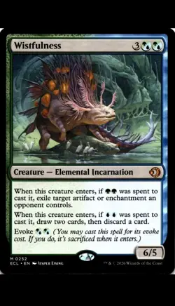 Magic: The Gathering Wistfulness ECL #252 Mythic Creature Green/Blue Card - Image 1