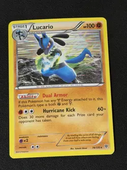 Pokemon LUCARIO Card 78/135 Holo Rare LP B&W Plasma Storm English Light Play - Image 1