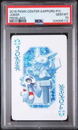 2016 POKEMON CENTER SAPPORO PLAYING CARDS FROSLASS JOKER PSA 10 - Image 1