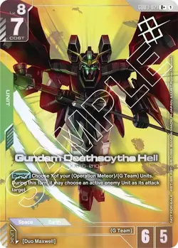Gundam Card - Gundam Deathscythe Hell - GD03-021 R+ (Winner) - Image 1
