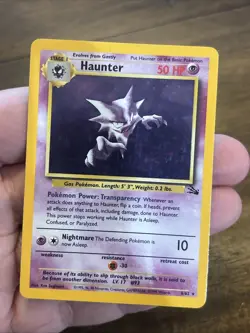 Pokemon TCG Haunter Fossil Unlimited Rare Holo Card 6/62 Vintage Foil Old School - Image 1