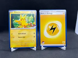 2023 Pikachu MY FIRST BATTLE STAMP PROMO card BLUE BORDER Pokemon TCG LP - Image 1