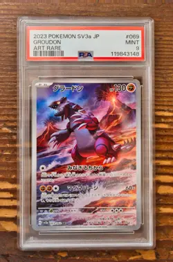 PSA 9 Groudon AR Art Rare 069/062 Raising Surf SV3a Japanese Pokemon Card Game - Image 1