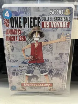 One Piece Monkey D. Luffy Card US Voyage Promo Holo Card P-055 *SEALED* Rutgers - Image 1