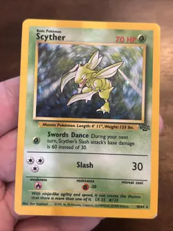 Pokemon Scyther TCG Jungle Set Holo Rare Card 10/64 Vintage Unlimited - Image 1