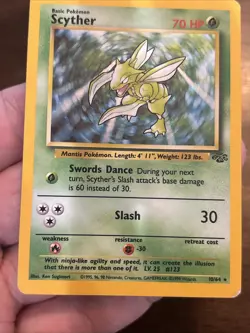 Pokemon Scyther TCG Jungle Set Holo Rare Card 10/64 Vintage Unlimited - Image 3