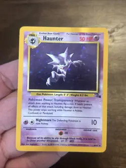 Pokemon TCG Haunter Fossil Unlimited Rare Holo Card 6/62 Vintage Foil Old School - Image 1